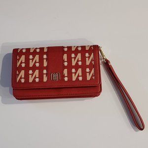 New Red/White Nuoko Women's Wristlet Wallet With RFID Card Slot-Husker Wallet "N